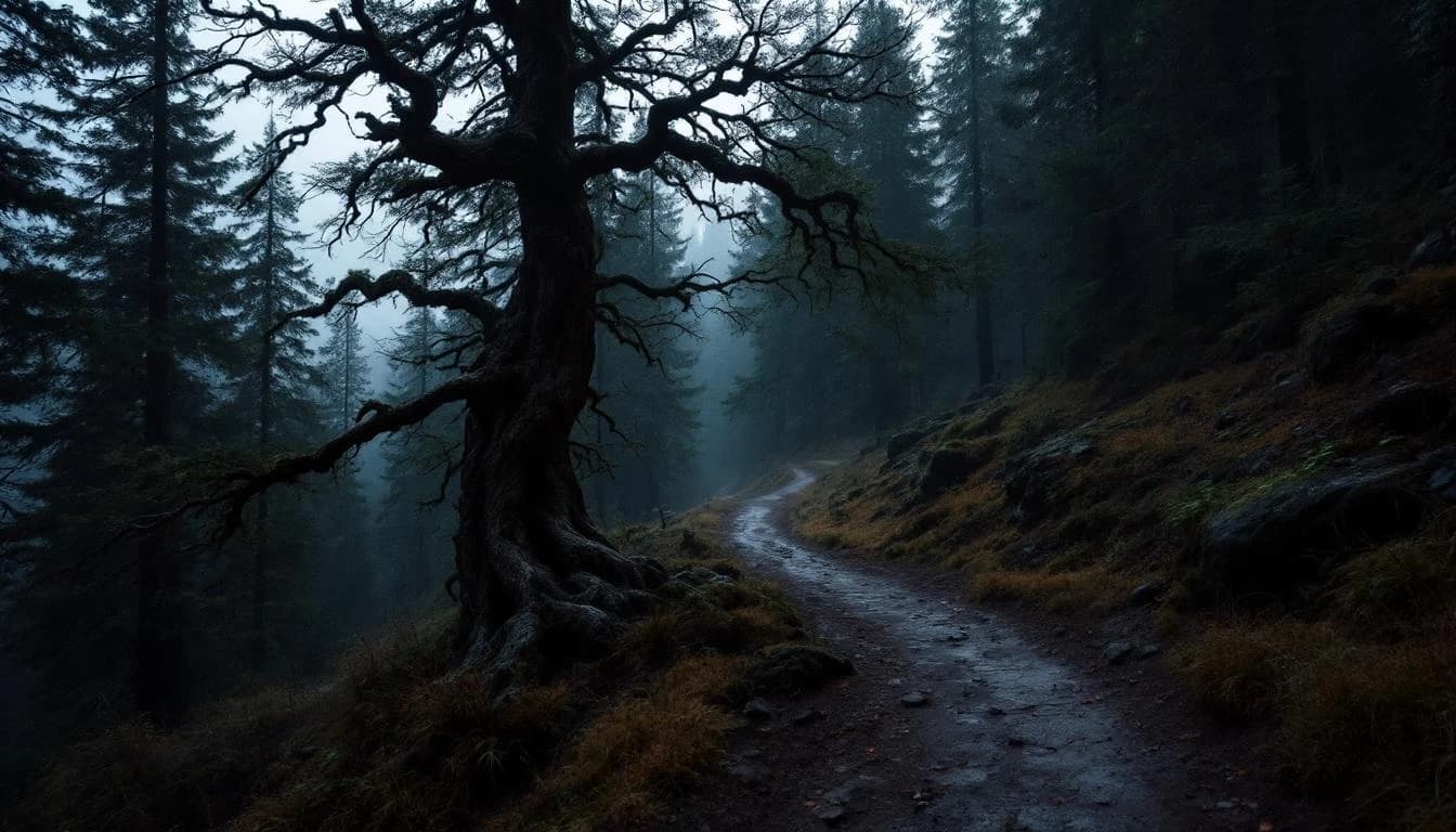 Trail running course through mixed terrain in Washington, USA