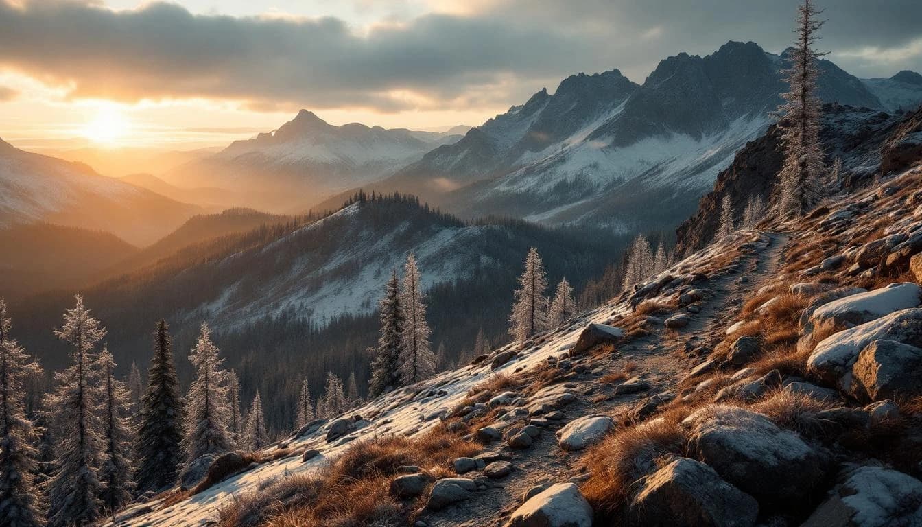 Trail running course through technical terrain in Washington, USA