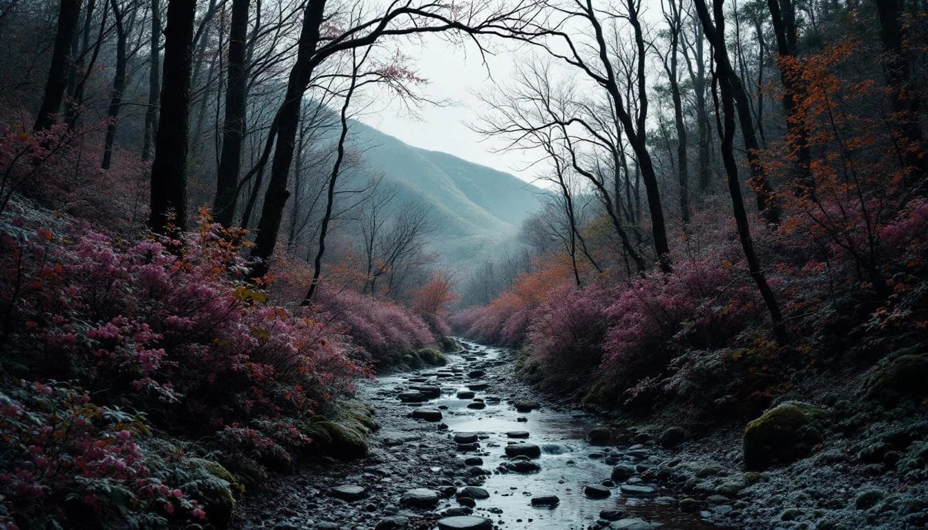 Trail running course through singletrack trails in New Jersey, USA