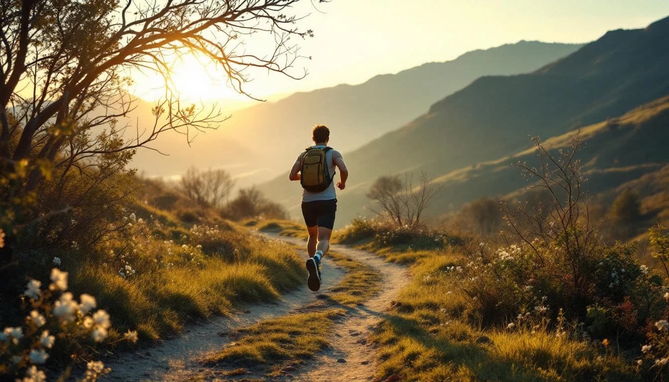 Trail running course through mixed terrain in Florida, USA