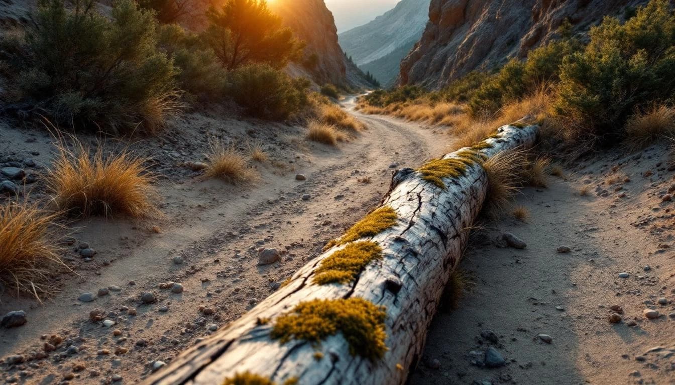 Trail running course through mixed terrain in Oregon, USA