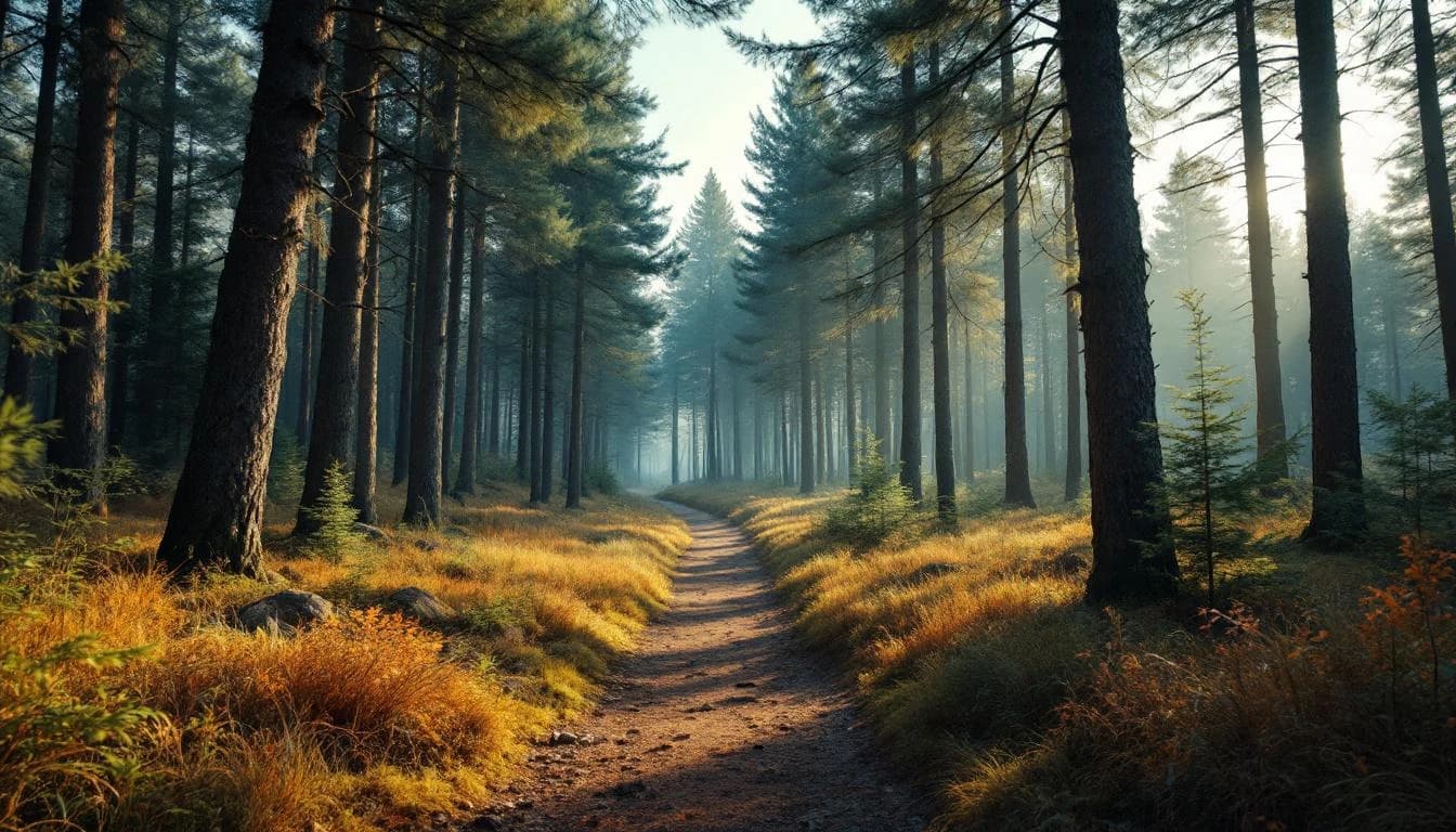 Trail running course through singletrack trails in Texas, USA