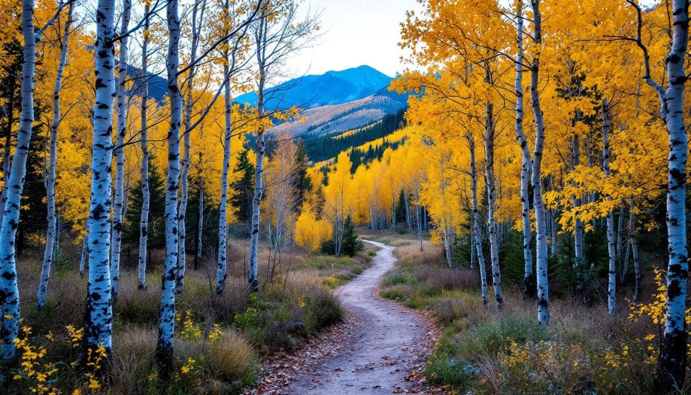 Trail running course through singletrack trails in Colorado, USA