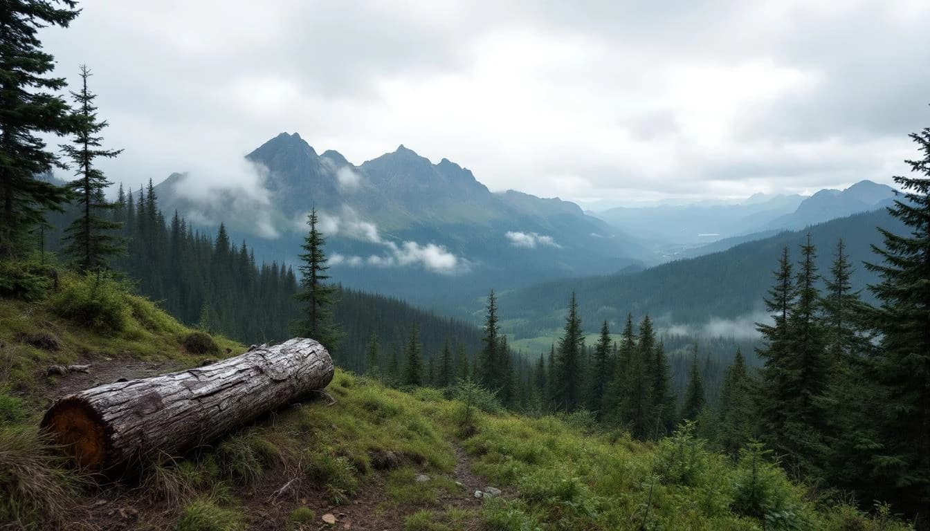 Trail running course through singletrack trails in Washington, USA