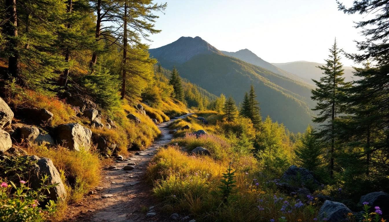 Trail running course through mixed terrain in Kansas, USA
